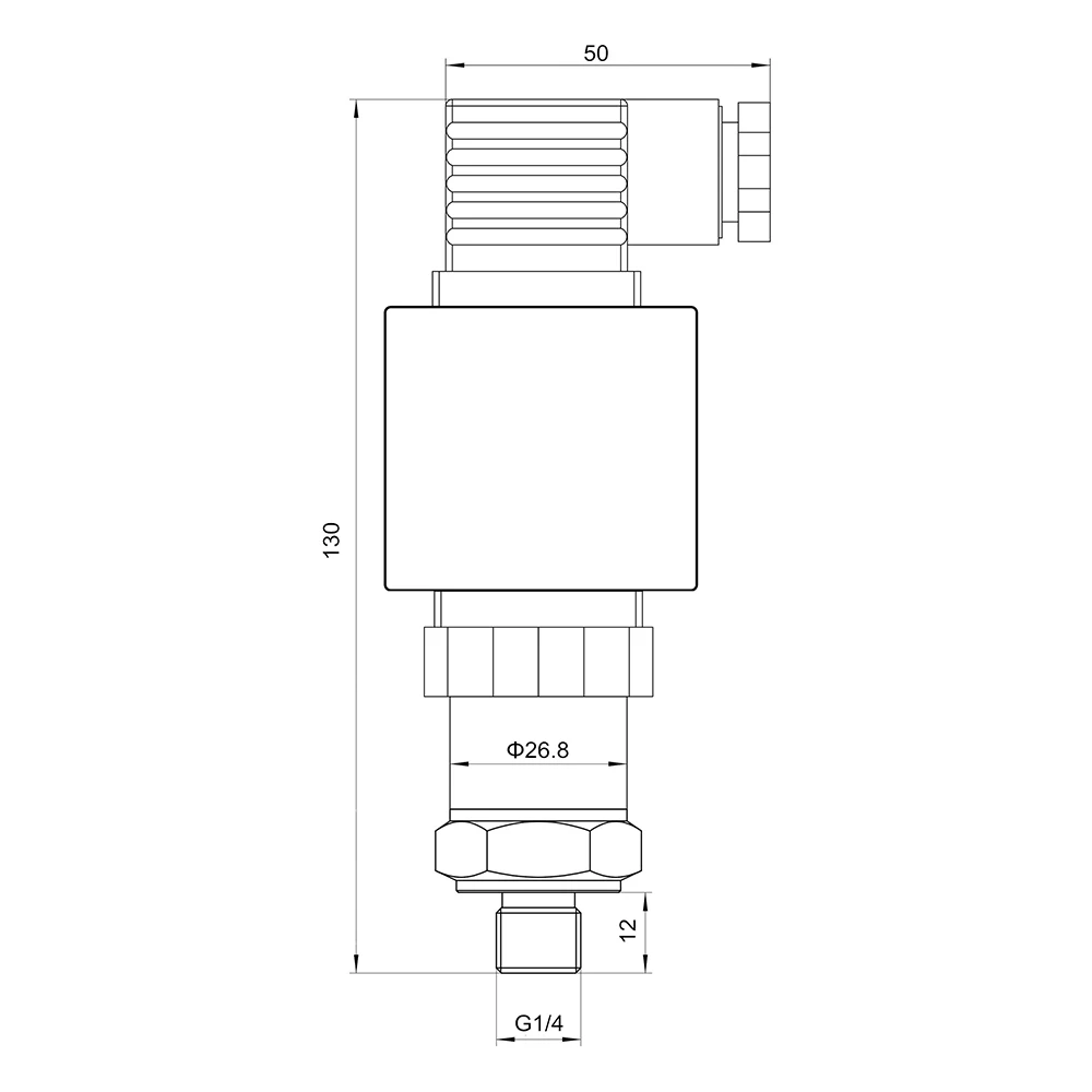 Transmisor de presión con pantalla LED, sensor transductor de presión de acero inoxidable opcional, G1/4, 12-36V, 4-20mA, 0.5%, 0-600bar