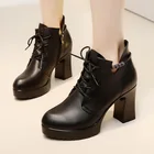 Новинка 2022, брендовые ботинки на платформе и блочном каблуке, женская обувь, Осень-зима 2022, ботинки на высоком каблуке, женские короткие плюшевые ботильоны