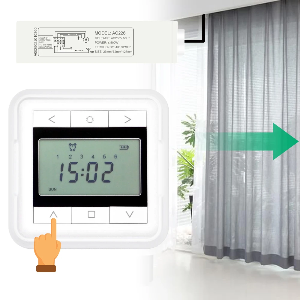 

Universal 433 Mhz Wireless Switch Timer Remote Control Switch Receiver Controller For Motorized Blinds Automated Curtain Motor