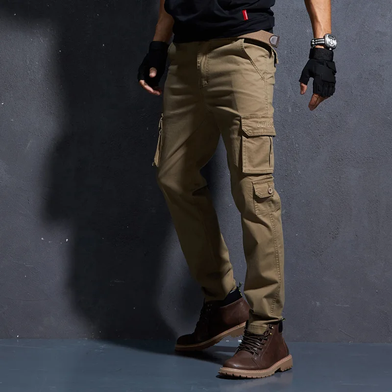 

Thoshine Brand Military Army Pants 95% Cotton Men Multi Pockets Long Trousers Spring Autumn Slim Fit Outdoor Cargo Pants