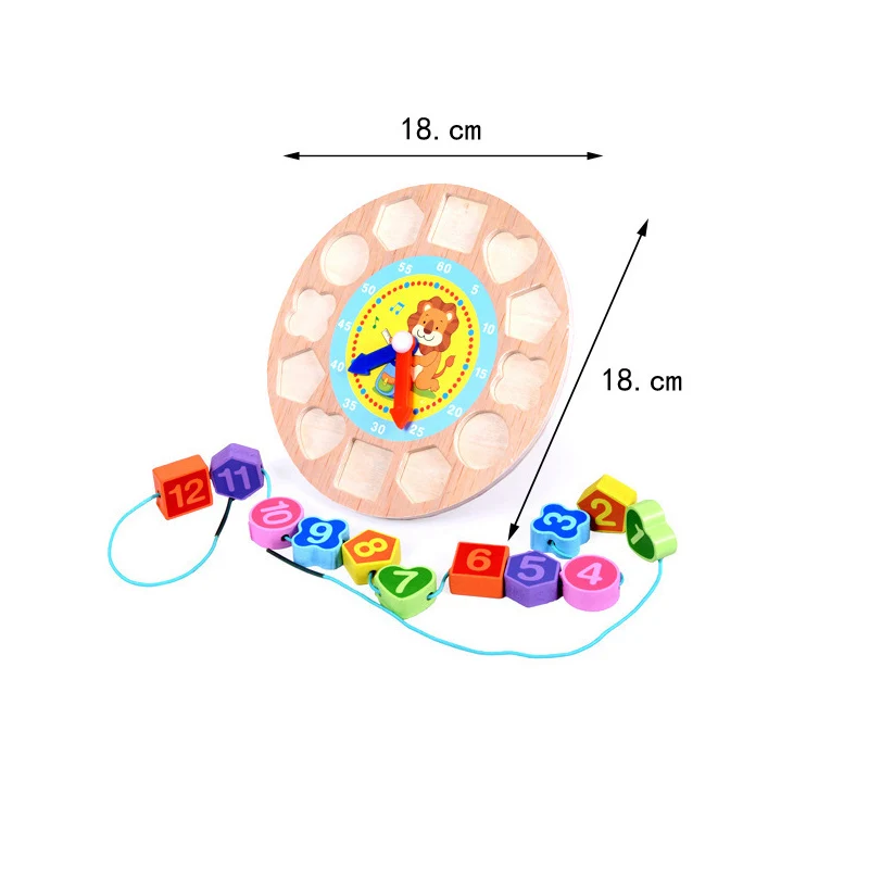 Colorful DIY Assemble the Clock Baby Wooden toys alarm children Cartoon Animal Model Digital String Early Education | Игрушки и хобби