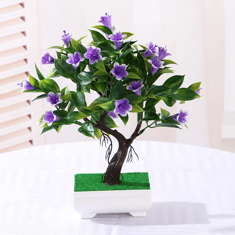 Искусственные цветы в горшках поддельные растения бонсай для дома Decoraiton креативные декоративные украшения вечерние украшения для сада и офиса - Цвет: 2-5 purple