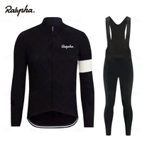 2021 black spring autumn cycling jersey set mens long sleeve ropa ciclismo bicycle clothing bib pants mtb bike jersey uniform