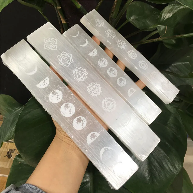 7 Чакр Selenite plapoint волшебная палочка символ минеральная медитация образец рейки