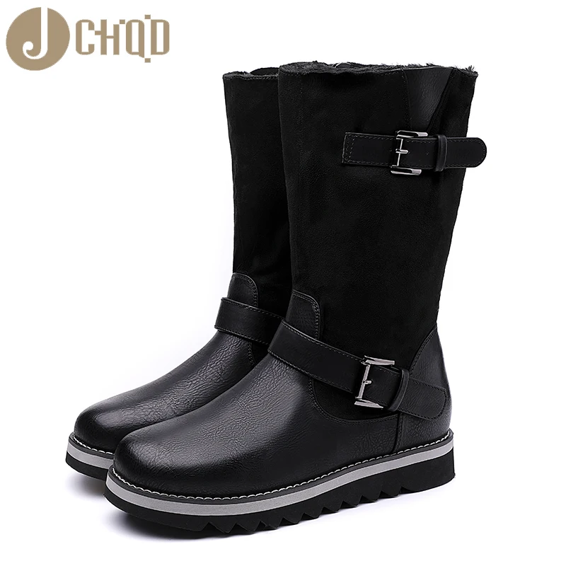 JCHQD 2019 новый тип теплого и светильник женские ботинки для снега средней длины