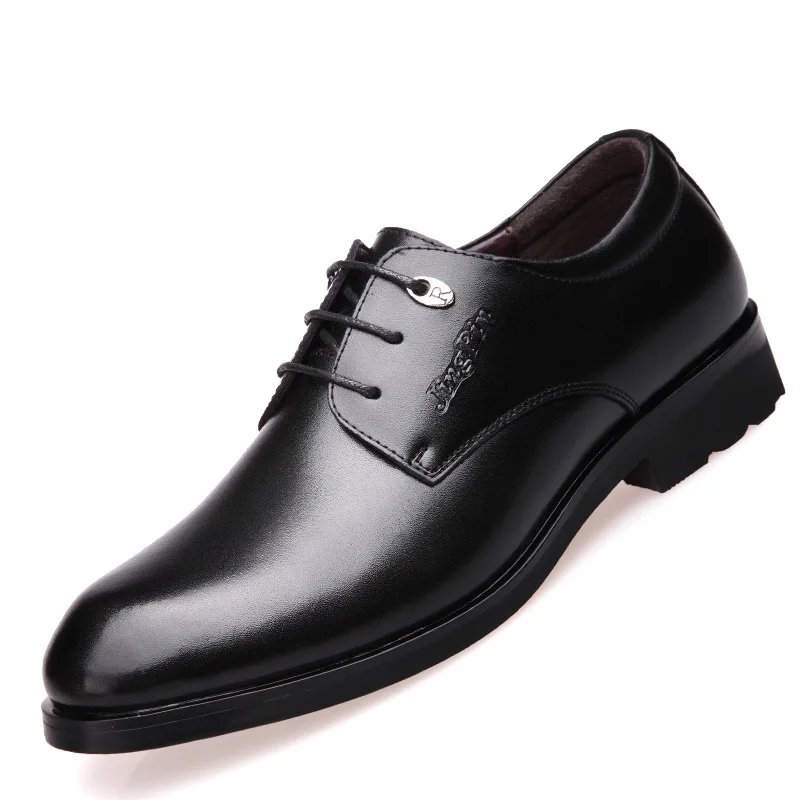 

Мужские кожаные туфли, черные однотонные туфли на платформе, без застежки, повседневные водонепроницаемые туфли, весна-осень 2021