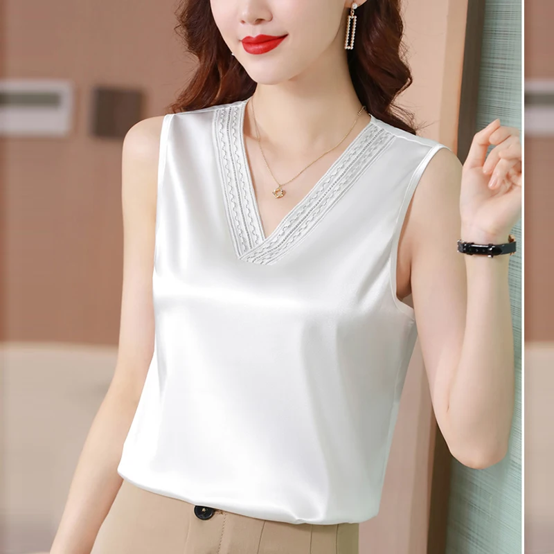 Шелковые топы для женщин Атласный Женский Топ на бретелях сексуальный женский