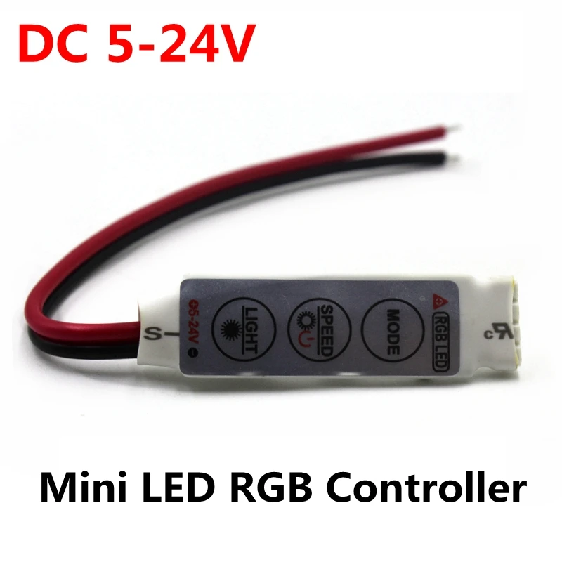 DC 5V-12V-24V 12A 3 ключа Мини светодиодный регулятор регулятора RGB светодиодный драйвер для RGB 5050/3528/2835/5730/5630/3014 SMD Светодиодные ленты света
