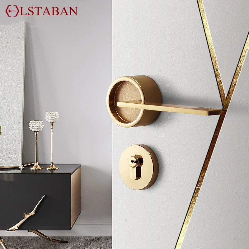 LSTABAN Простой золотой раздельный замок из цинкового сплава для дома деревянный