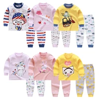 andy papa new arrival childrens sets for toddler girl fall outfit cotton cartoon printed long sleeve free shipping kids pajamas