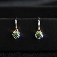boeycjr s925 snowflake 0 51ct green moissanite vvs1 fine jewelry diamond stud earring for women