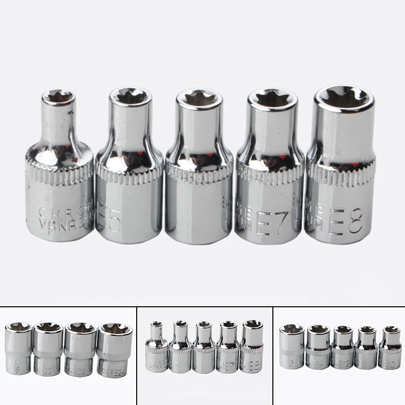 

E4-E24 Bit Socket Adapter 1/2" 3/8" 1/4" Shanks Ratchet Wrench Nut Driver Tool