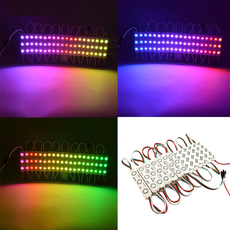 5050 Led RGB Module full color injection convex len module waterproof RGB colorful programmable 12V magic color LED light string
