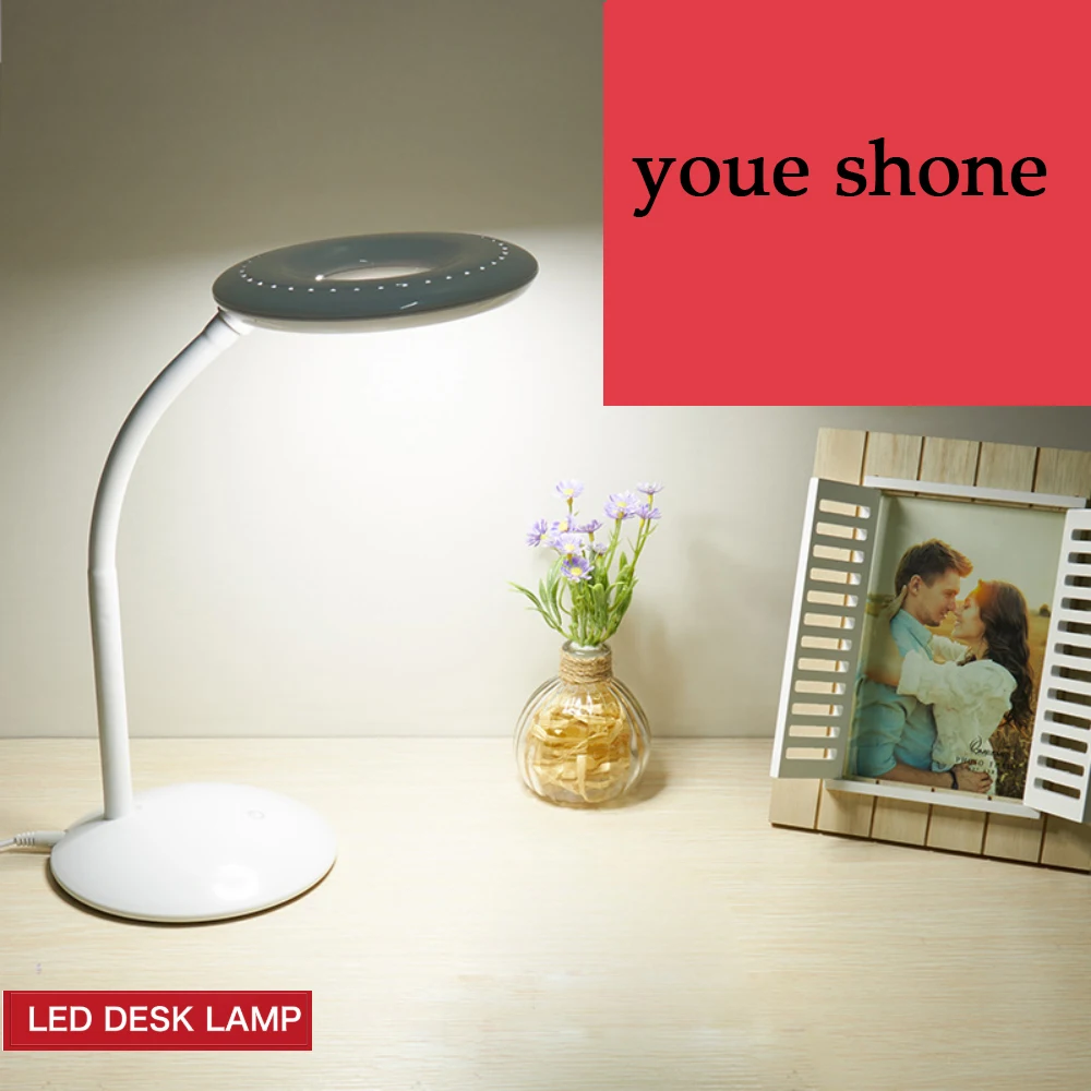 Светодиодная настольная лампа с гибким гусиным краем и сенсорным затемнением USB
