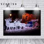 Scopiso волшебный белый светильник оленей фото-фон на заказ на открытом воздухе Рождественское украшение фотографии фон реквизит для фотостудии фон