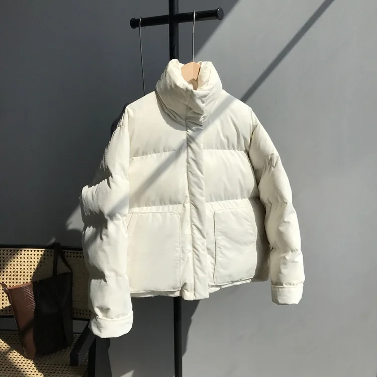 HXJJP, плотные однотонные женские парки с длинным рукавом, новые зимние куртки, женские пуховики - Цвет: Beige
