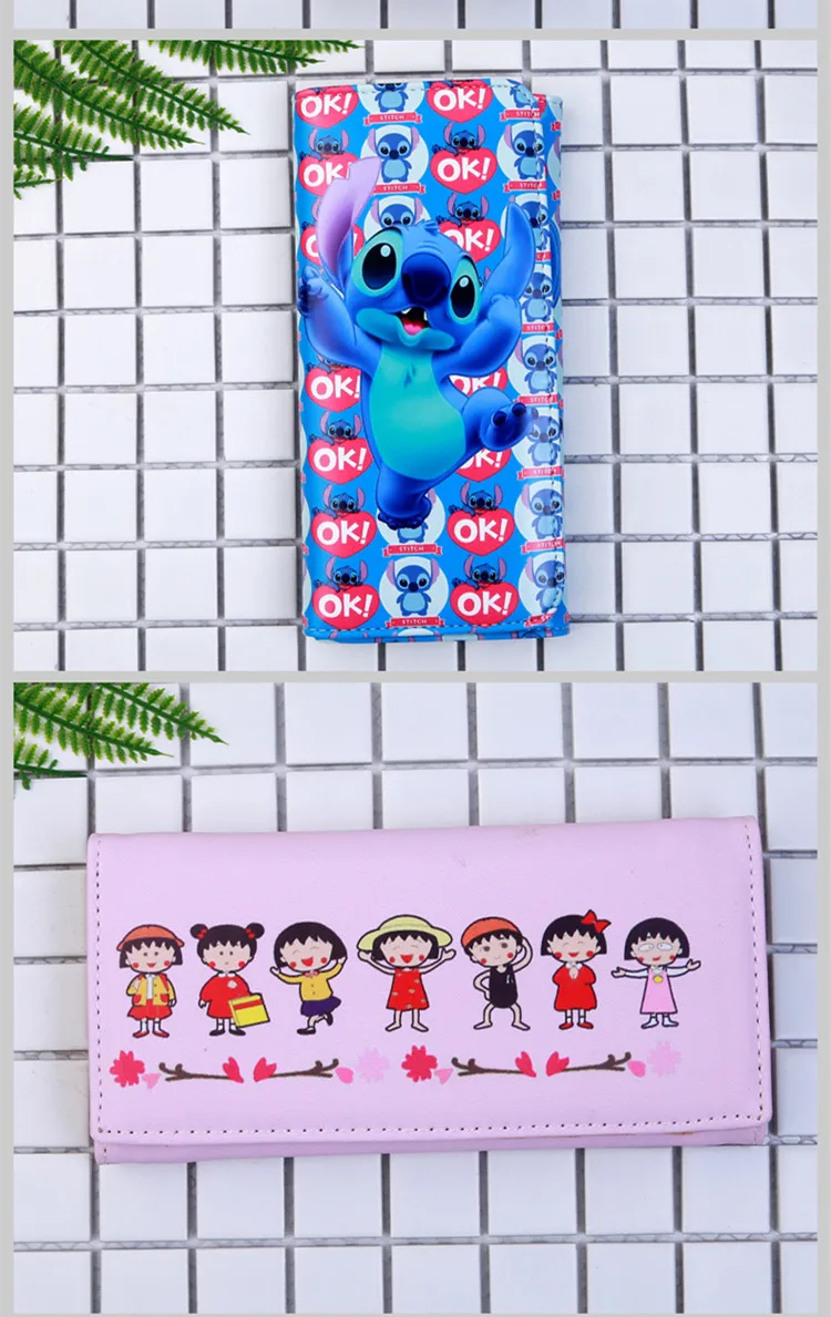 Длинный кошелек Disney Stitch для студентов многофункциональный бумажник и мужчин