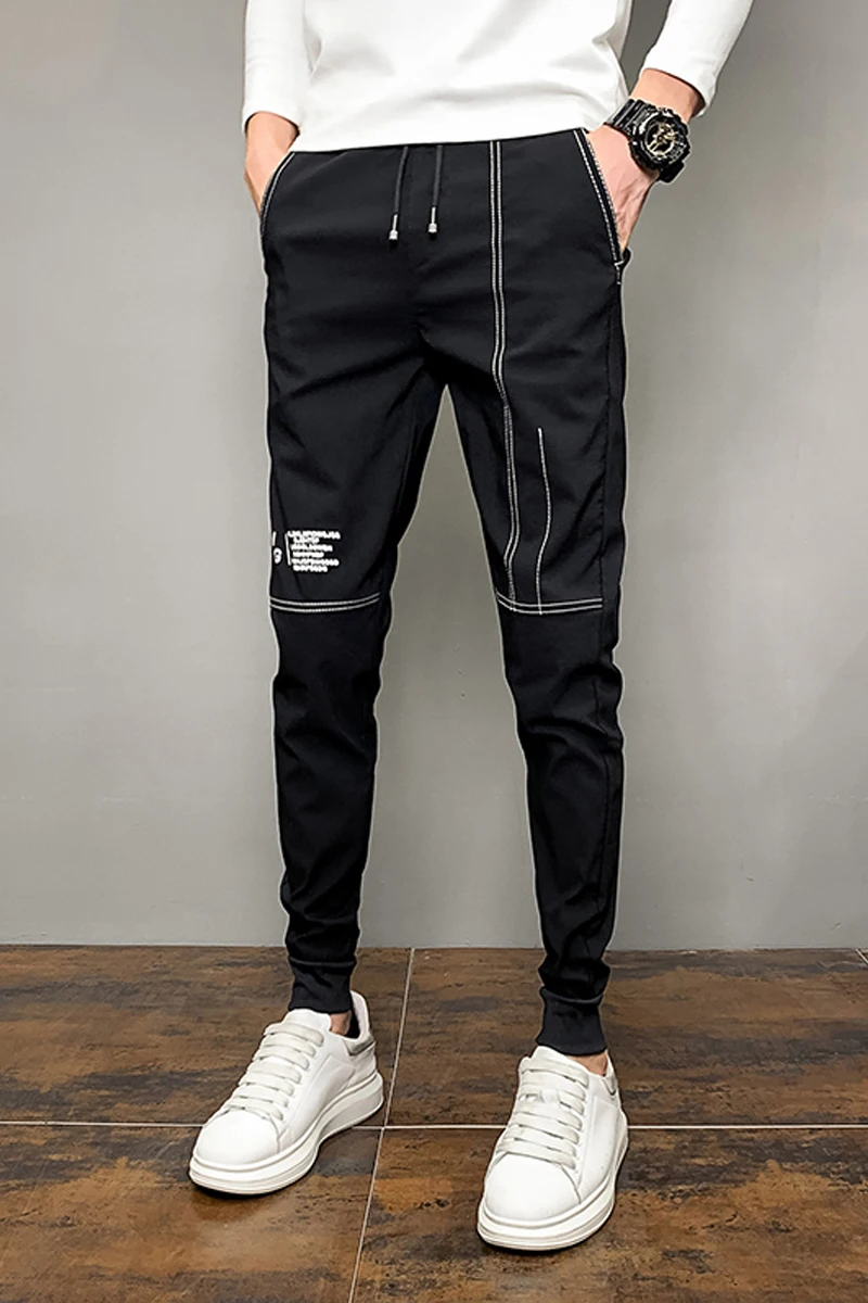 

New Spring Autumn Black Harem Pants Men Clothing 2021 All Match Simple Korean Slim Fit Hip Hop Casual Trousers Joggers 28-36