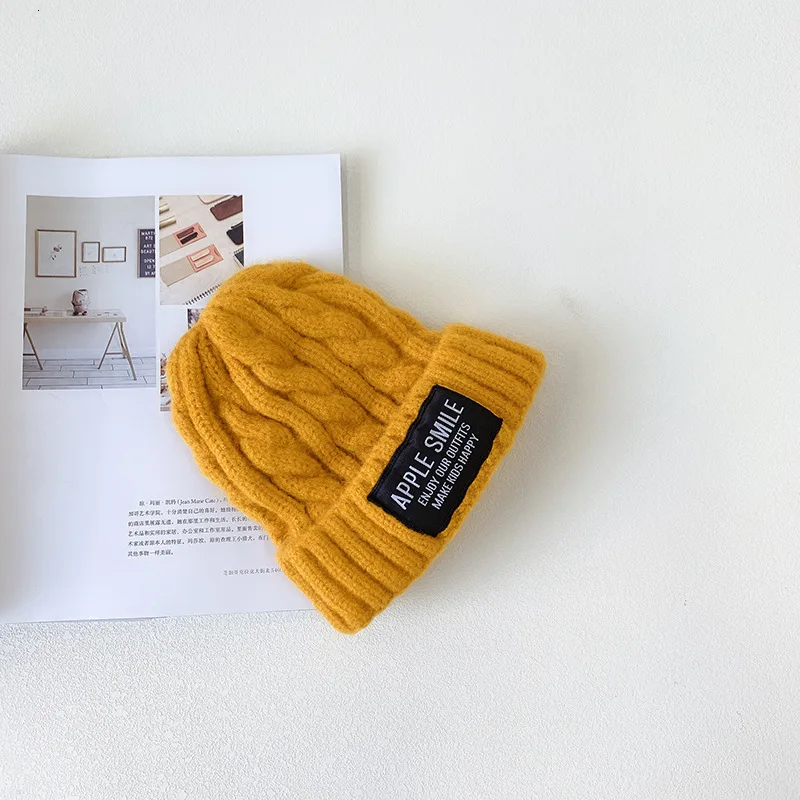 Autumn New Korean Children's Wool Cap Alphabet Boys and Babies Knitted All Match Kids Girl Winter Hat for Photography | Аксессуары