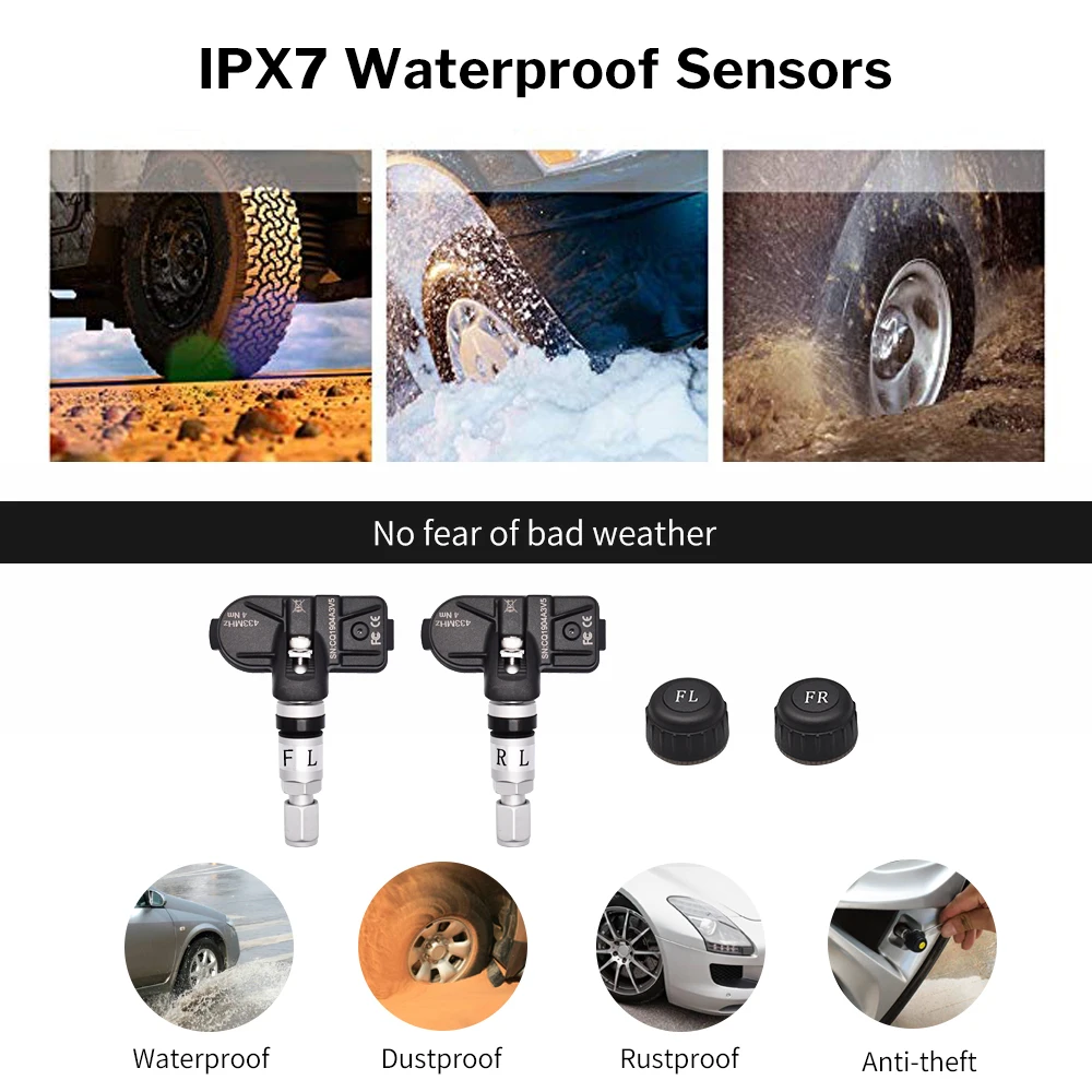 Deelife USB Android TPMS система контроля давления в шинах Дисплей Сигнализация 4 датчика для Автомобильный dvd-плеер Android мультимедийный плеер
