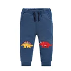 2021 короткие брюки для мальчиков Одежда для детей Брюки Животные вышивка динозавров для девочек Панталоны тонкого покроя для сезона осень-зима; Новая