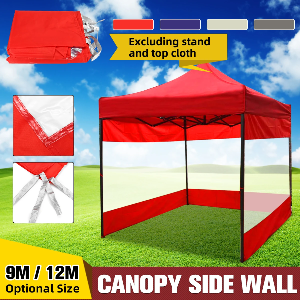 

9x2m / 30ftx7ft Oxford Cloth Gazebos Side Walls Party Tent Waterproof Garden Patio Outdoor Canopy Shelter Sunshade Awning Shade