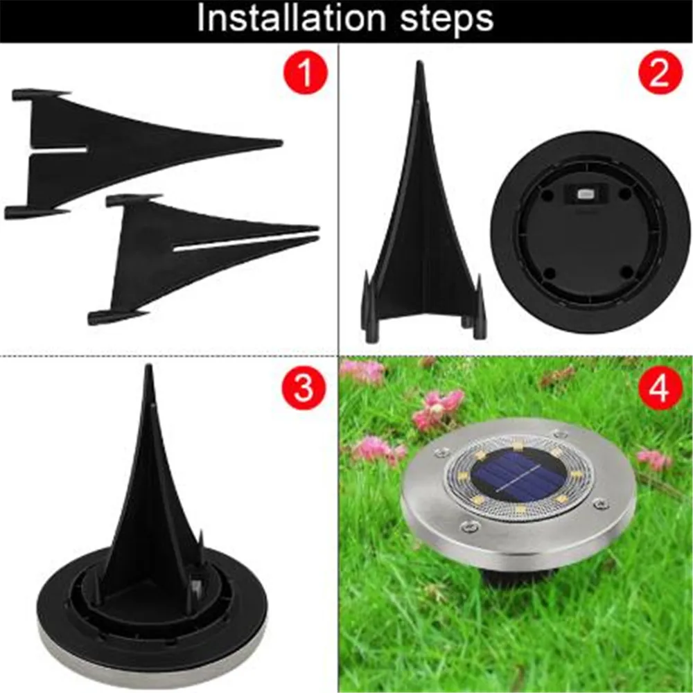 Уличный садовый светильник на солнечной батарее 8 светодисветодиодный