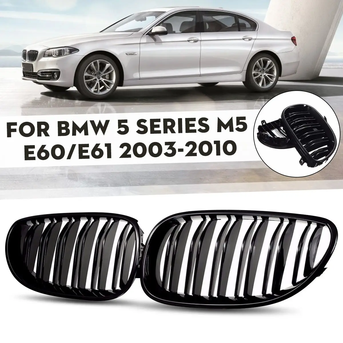 

Автомобильный передний спортивный гриль, решетки для BMW 5 серии M5 E60 E61 2003 2004 2005 2006 2007 2008 2009 2010