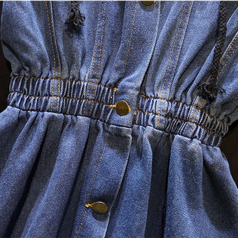 Женская джинсовая Толстовка составного кроя с капюшоном и поясом на