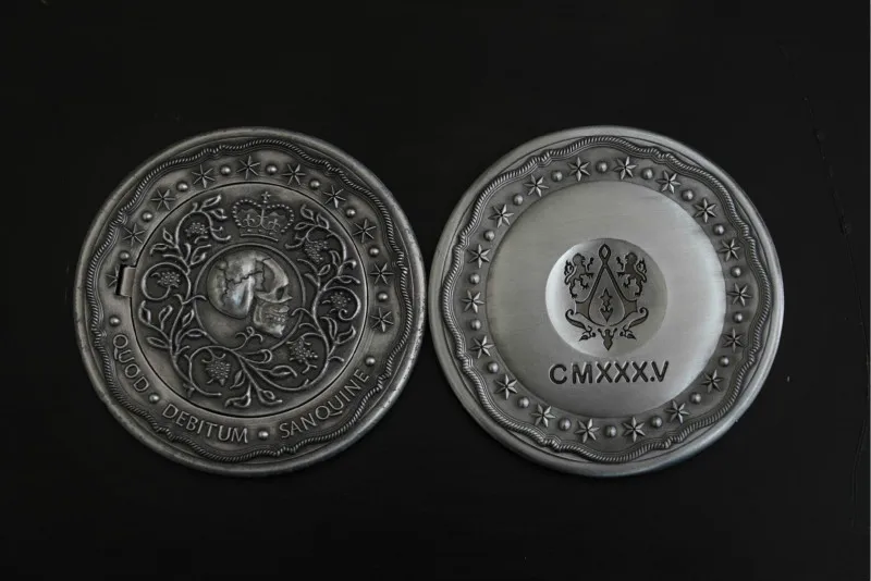 1pcs blood coin Фильм Джон уик Косплей Опора Джон Вик сплав цинка Золотая коллекция монеты с континентальной картой отеля - Цвет: 1pcs blood coin
