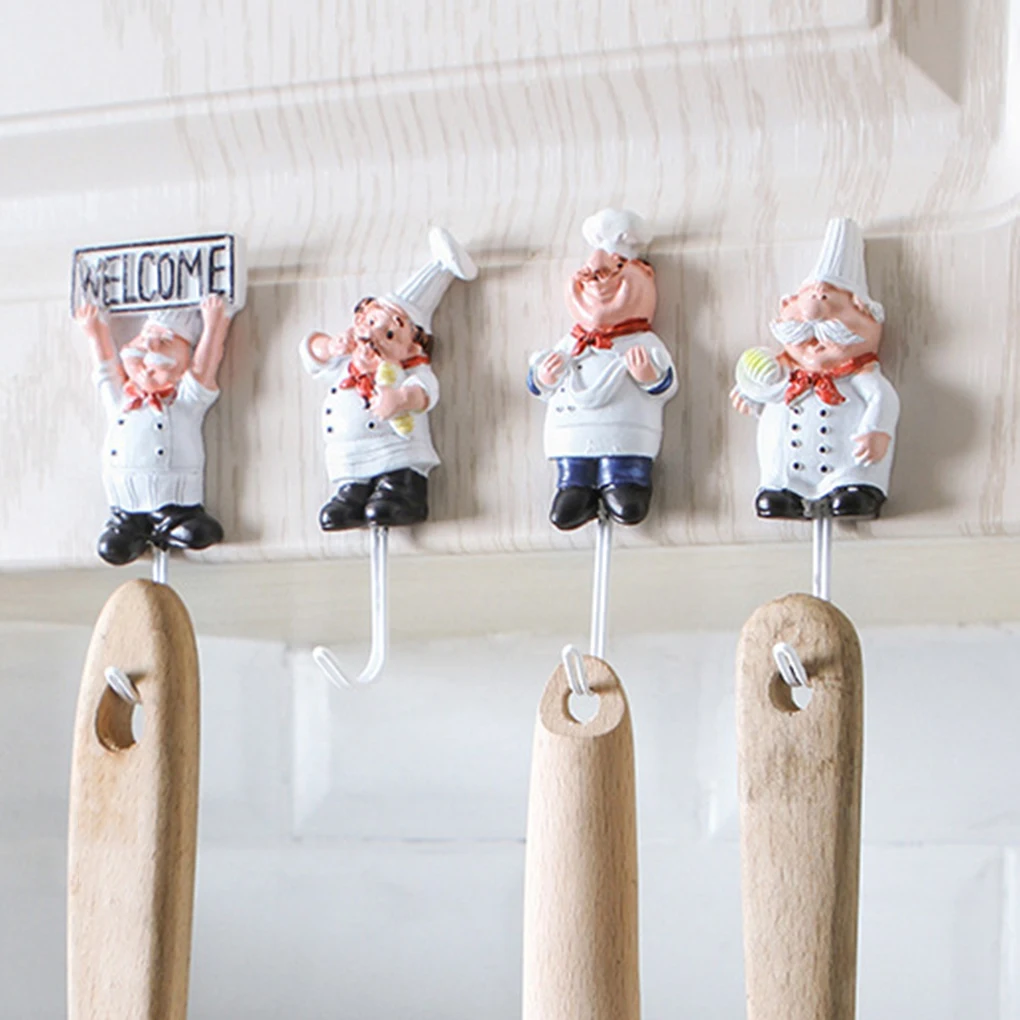 

Cartoon Adhesive Stainless Steel Towel Hanger Family Robe Hats Bag Key Adhesive Wall Hooks Kitchen Bathroom