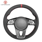 Черный замшевый чехол на руль LQTENLEO для Kia K5 Optima 2018 2019 Sportage 3 2017-2019 Forte 2017-2019 Ceed Cee 'd 2017-2019