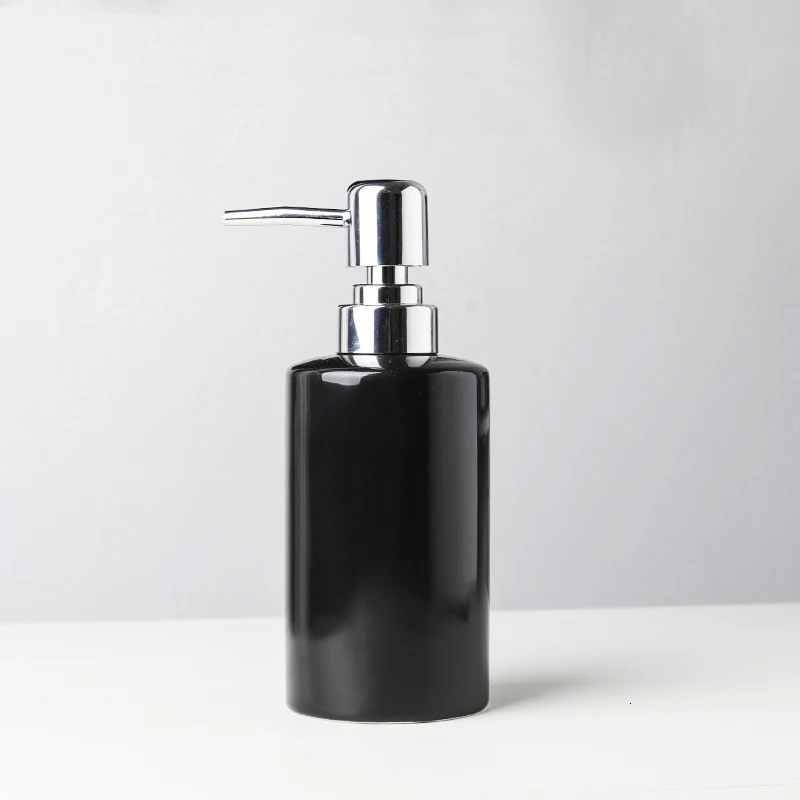 Black Bottle Модная черно-белая керамическая эмульсия розлива повседневных предметов для отельного пресса бутылка для душа гель бутылка для мыла для рук - Цвет: Black Bottle