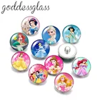 Disney принцессами Эльза, Белль Алиса Ариэль 10 шт. Круглый Фото 18 мм кнопки для 18 мм Оснастки ожерелье, сделай сам, ювелирное изделие