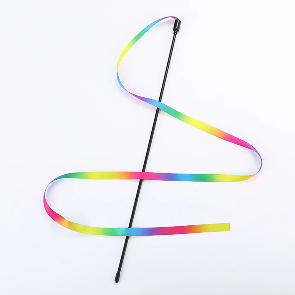 

Hot Sale 3PCS Cat Toys Random Color Cute Funny Colorful Rod Teaser Wand Telescopic cat stick Colorful funny cat ribbon Pet Toys