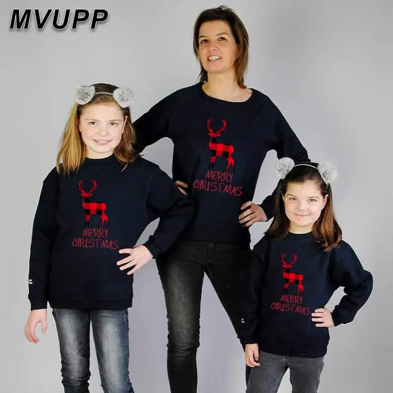 Рождественские свитера в сочетании с семьей для малышей детей пап мама и я дочь