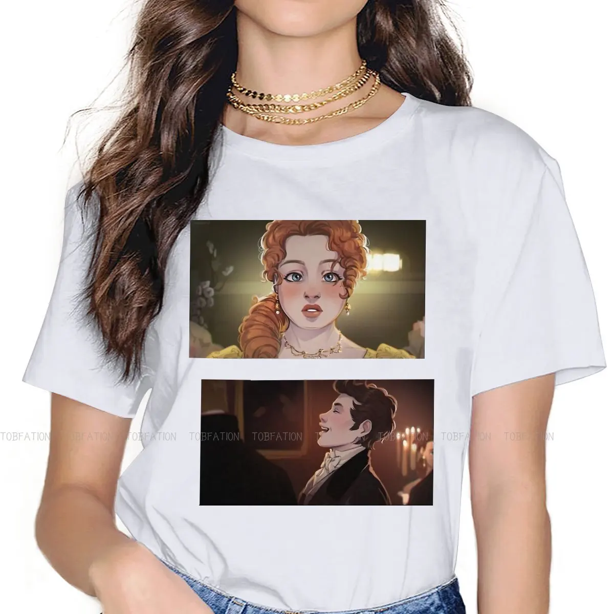 

Romance Classic Hipster TShirts Bridgerton Plot love Phoebe Dynevor Girl Style Streetwear T Shirt Round Neck 5XL