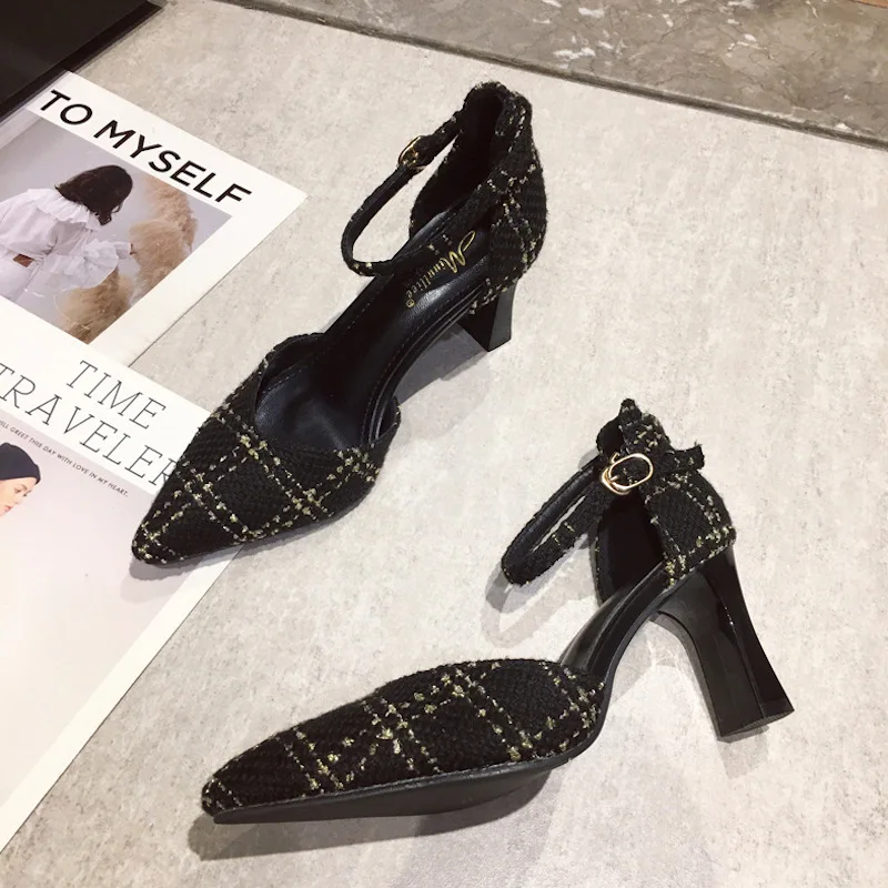 Новинка 2020 года Модные туфли на высоком каблуке с красной подошвой Офисные