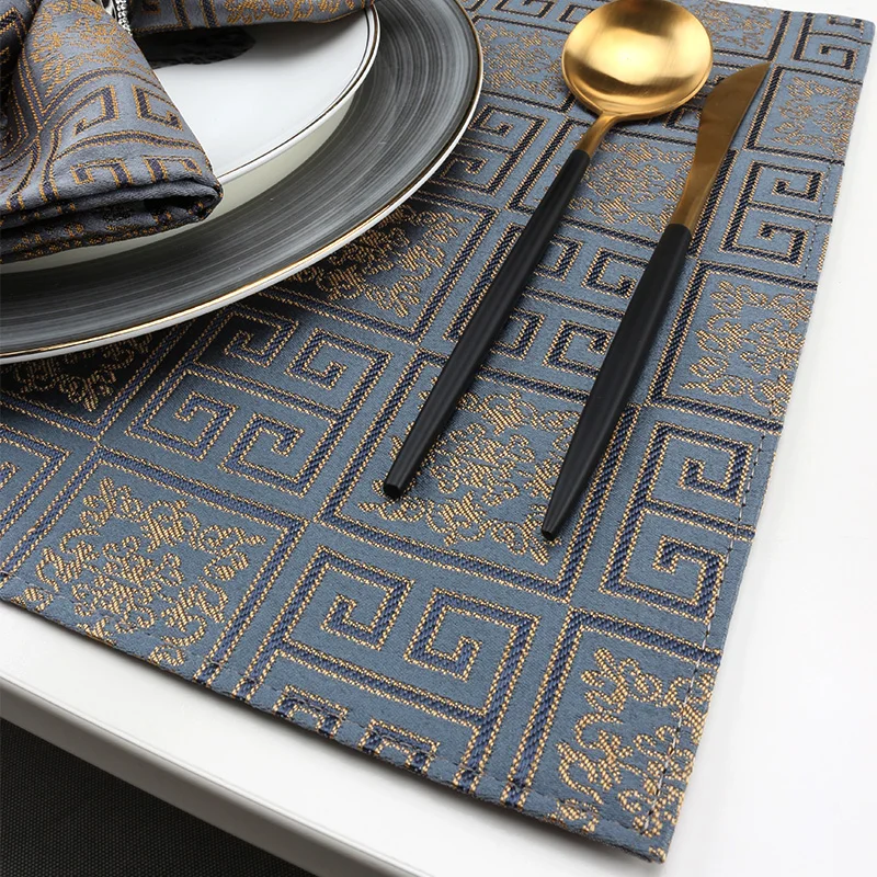 Набор из 4 штук окрашенная пряжа жаккард Коврики на стол полиэстер хлопковая