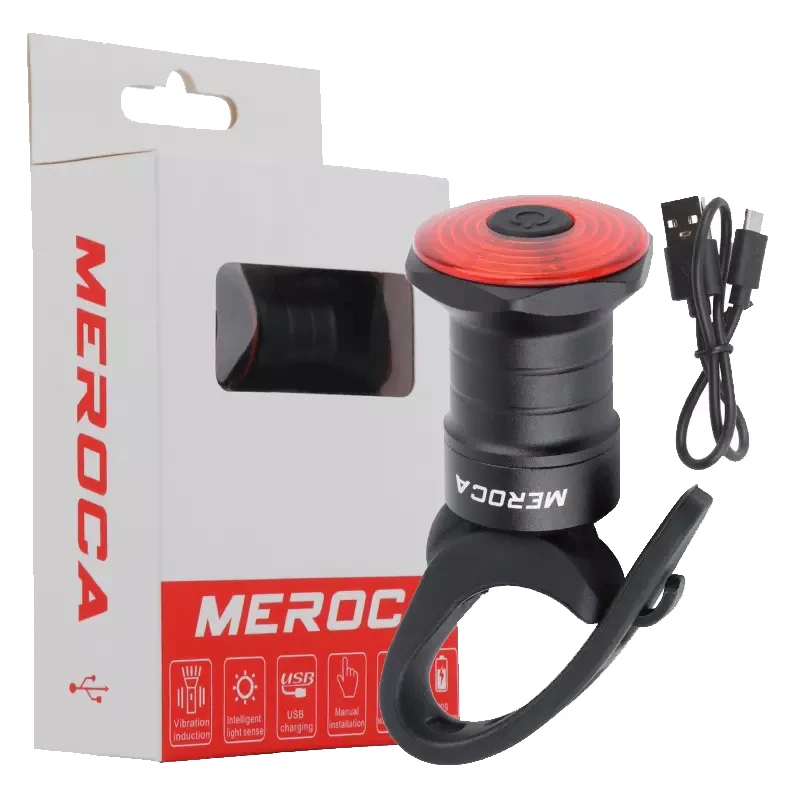

Smart Bicycle Tail Rear Light Auto Start Stop Brake Waterproof USB Charge Cycling Tail Taillight Bike LED Lights A1-C0002