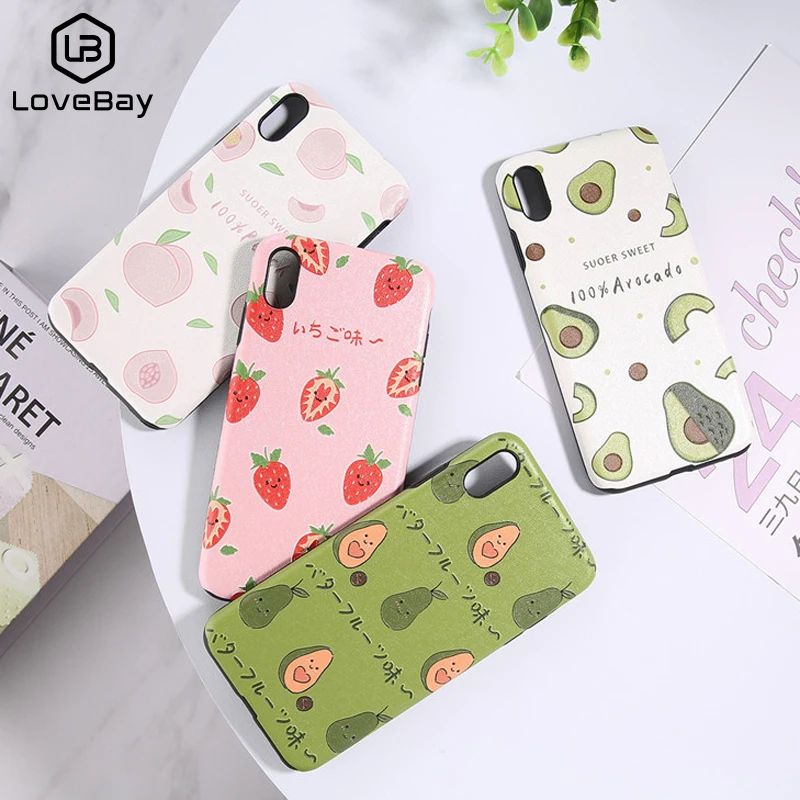 Lovebay Pink Peach Green Avocado Fruits Soft TPU Phone Case For iPhone X XS Max XR 7 8 6 6S Plus Coque Cute Silicone Back Cover |