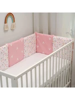 6pcspack baby crib liner bumper pads cotton detachable crib liner skin friendly baby protector pads with straps for baby