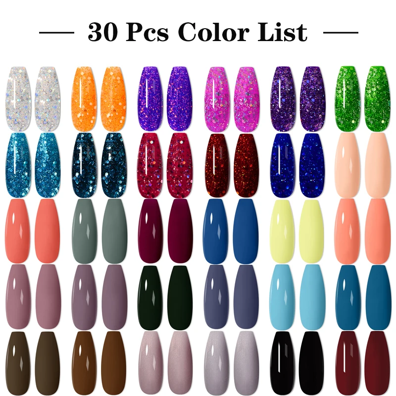 

MEET ACROSS 30PCS Gel Nail Polish Set Nail Set For Gel Varnish For Nail Art Manicure Set Gel Polish Set For Nail All For Manicur