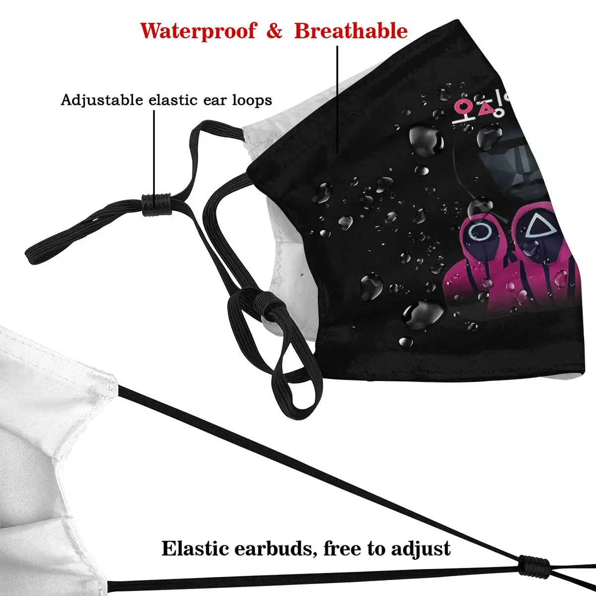 Army Face Masks Squid Game Fashion Style Design Muffle Riding Anti Dust With PM2.5 Filters |