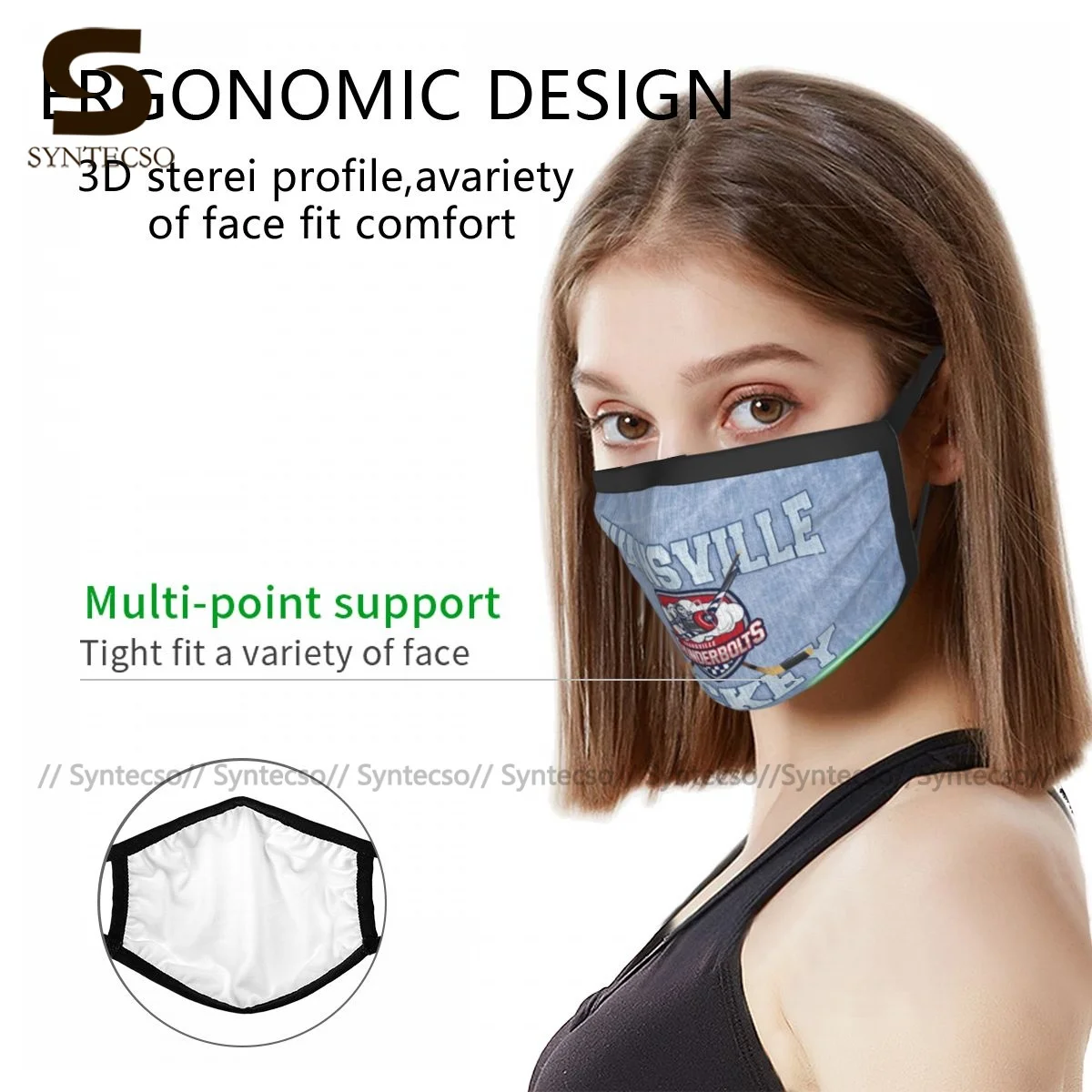 

Hockey Face Mask Luxury Reusable Cute Adult Polyester Facial Mouth Mask