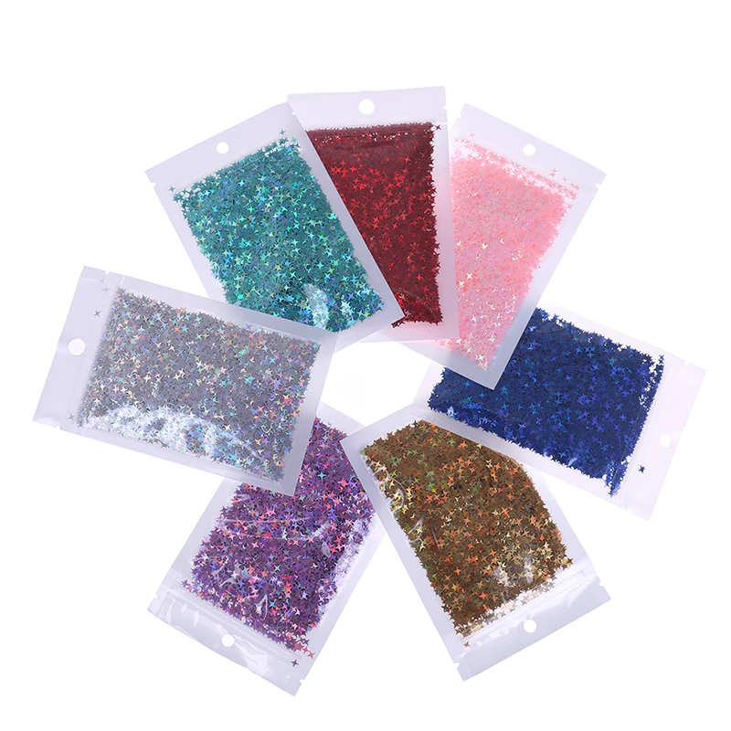 

Four Star Glitter DIY Crystal Supplies Ultra-thin Slices Nails Art Tips Box Accessories Decoration Toys For Kids 10g/Pack