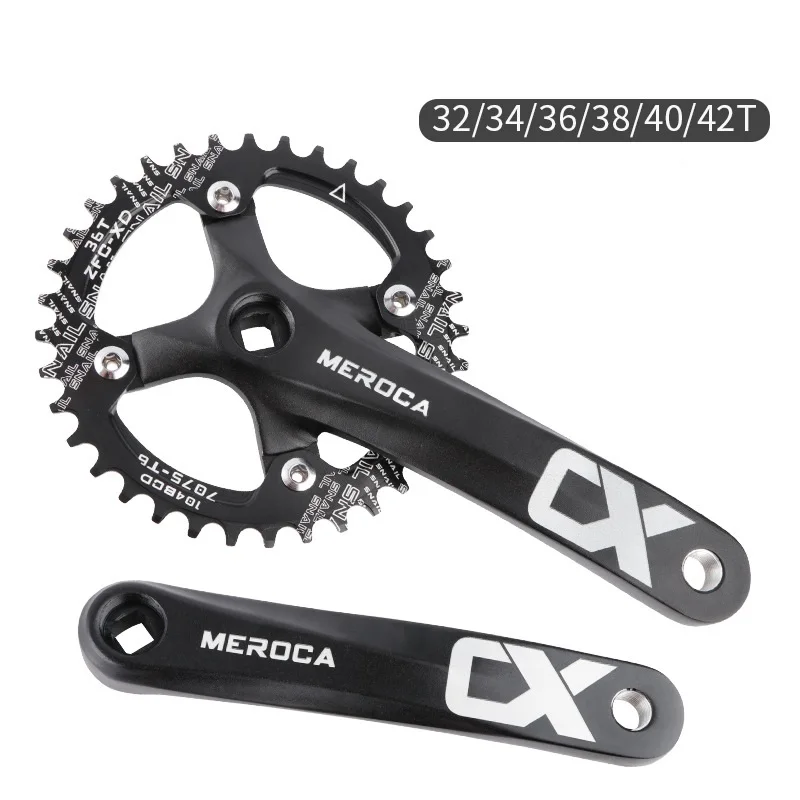 

MTB Square Hole Crankset 104BCD 170mm Crank 32/34/36/38/40/42T Narrow Wide Chainring Bicycle Sprockets Bike Crank Parts