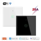 Умный сенсорный настенный выключатель TUYA, Wi-Fi, 20 А, 4400 Вт светильник переключатель для водонагревателя, холодильника, духовки, работает с Google Home и Alexa