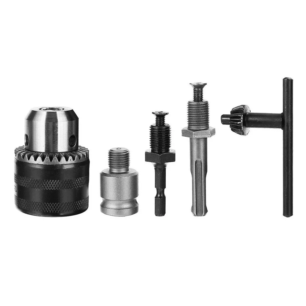 

1.5-13mm Drill Chuck 1/2\" 5Pcs Adapter Duty Hammer Rotary SDS Shank New