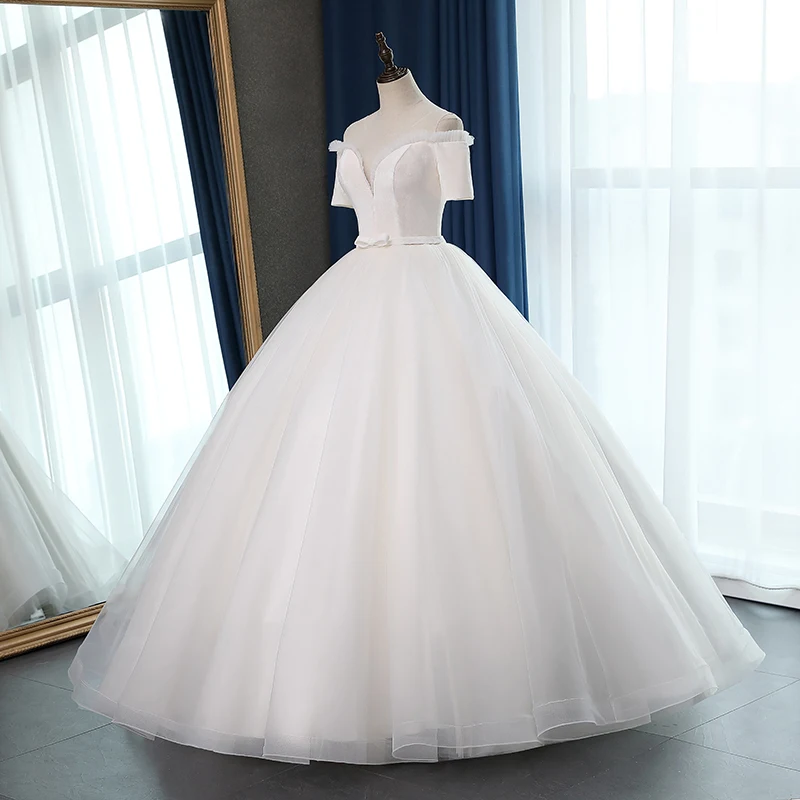 Fansmile короткий рукав качество Vestido De Noiva кружевное свадебное платье размера плюс Индивидуальные свадебные платья свадебное платье FSM-067F